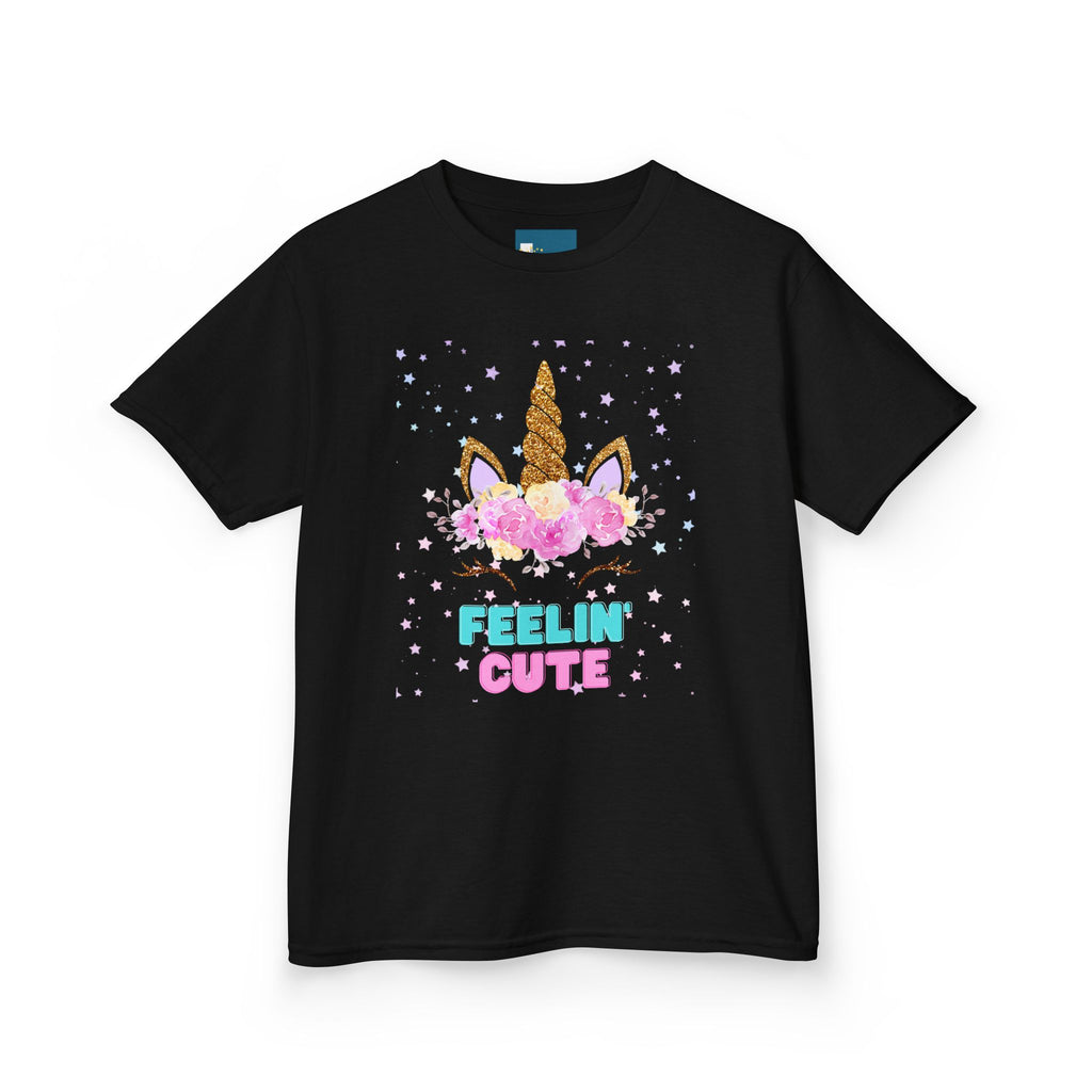 Kids Unicorn T-Shirt - Feelin' Cute | Fun Gift for Girls | Birthday Party Tee, Toddler Apparel, Cute Unicorn Shirt
