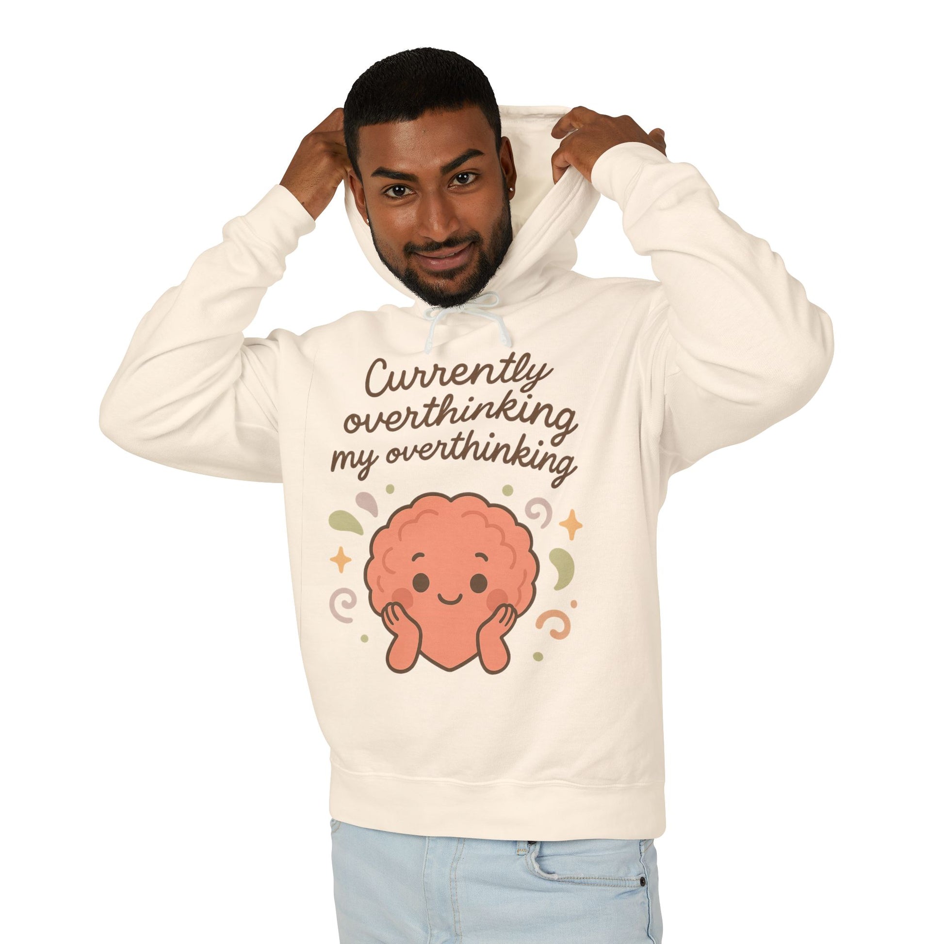 Cute Overthinking Sweatshirt with Rolled Shoulders