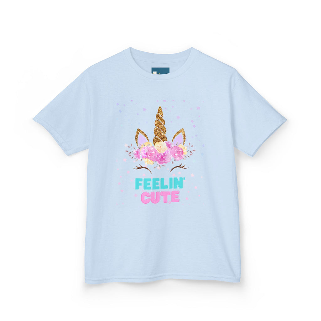 Kids Unicorn T-Shirt - Feelin' Cute | Fun Gift for Girls | Birthday Party Tee, Toddler Apparel, Cute Unicorn Shirt