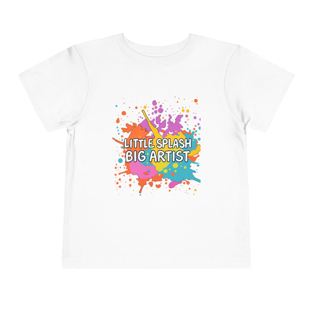 Little Splash Big Artist Kids Tee Shirt Colorful Art Paint Splatter Tee for Young Creatives