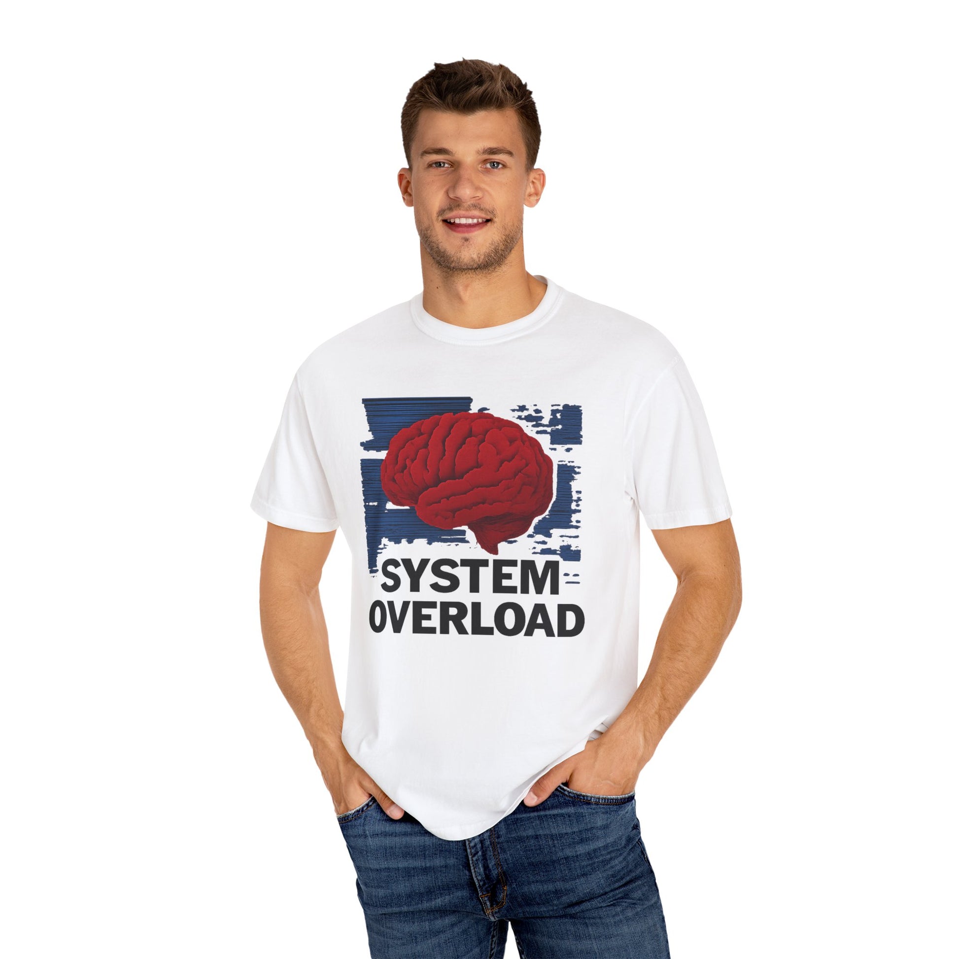 Brain Overload T-Shirt | Graphic Tee for Stress Relief, Casual Wear, Gifts for Mental Health Awareness, Unique Design