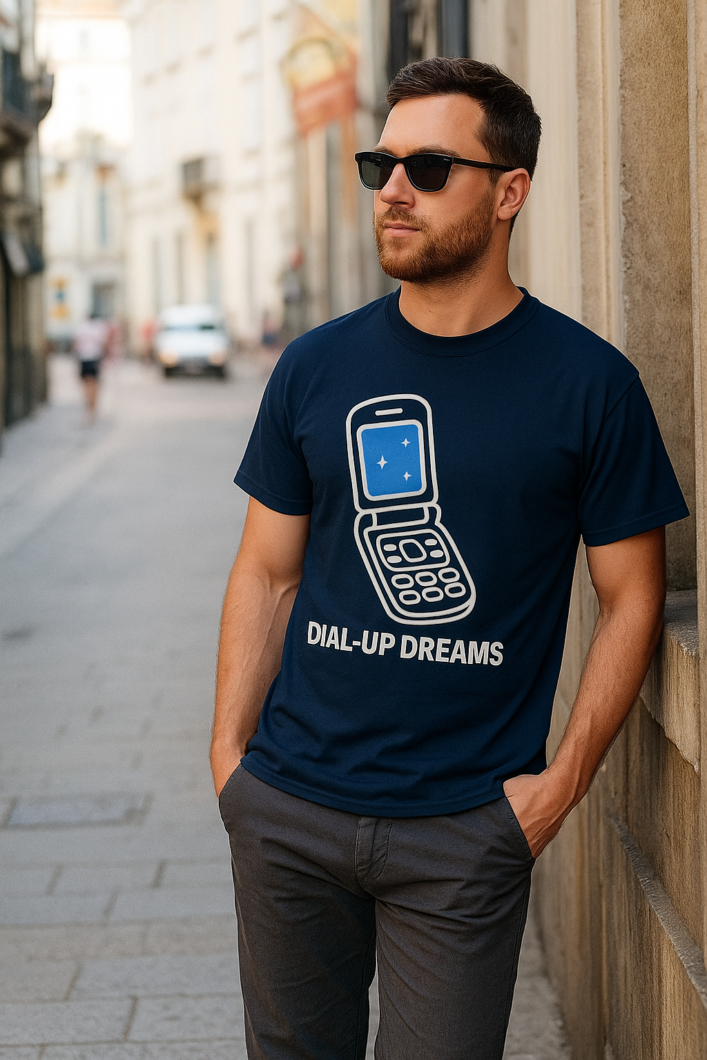 Dial-Up Dreams Y2K Retro Flip Phone T-Shirt Unisex Tech Nostalgia Tee