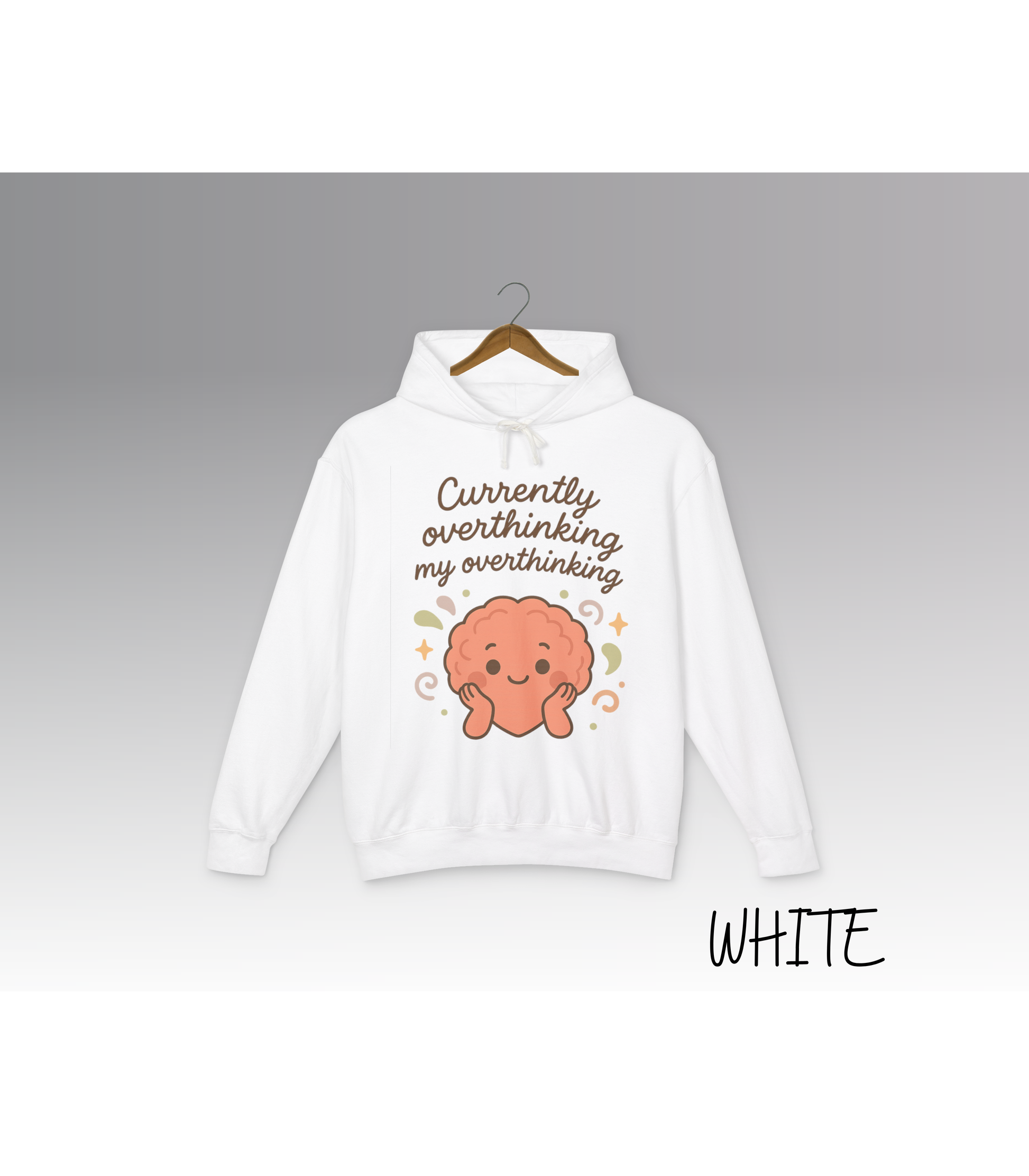 Cute Overthinking Sweatshirt with Rolled Shoulders