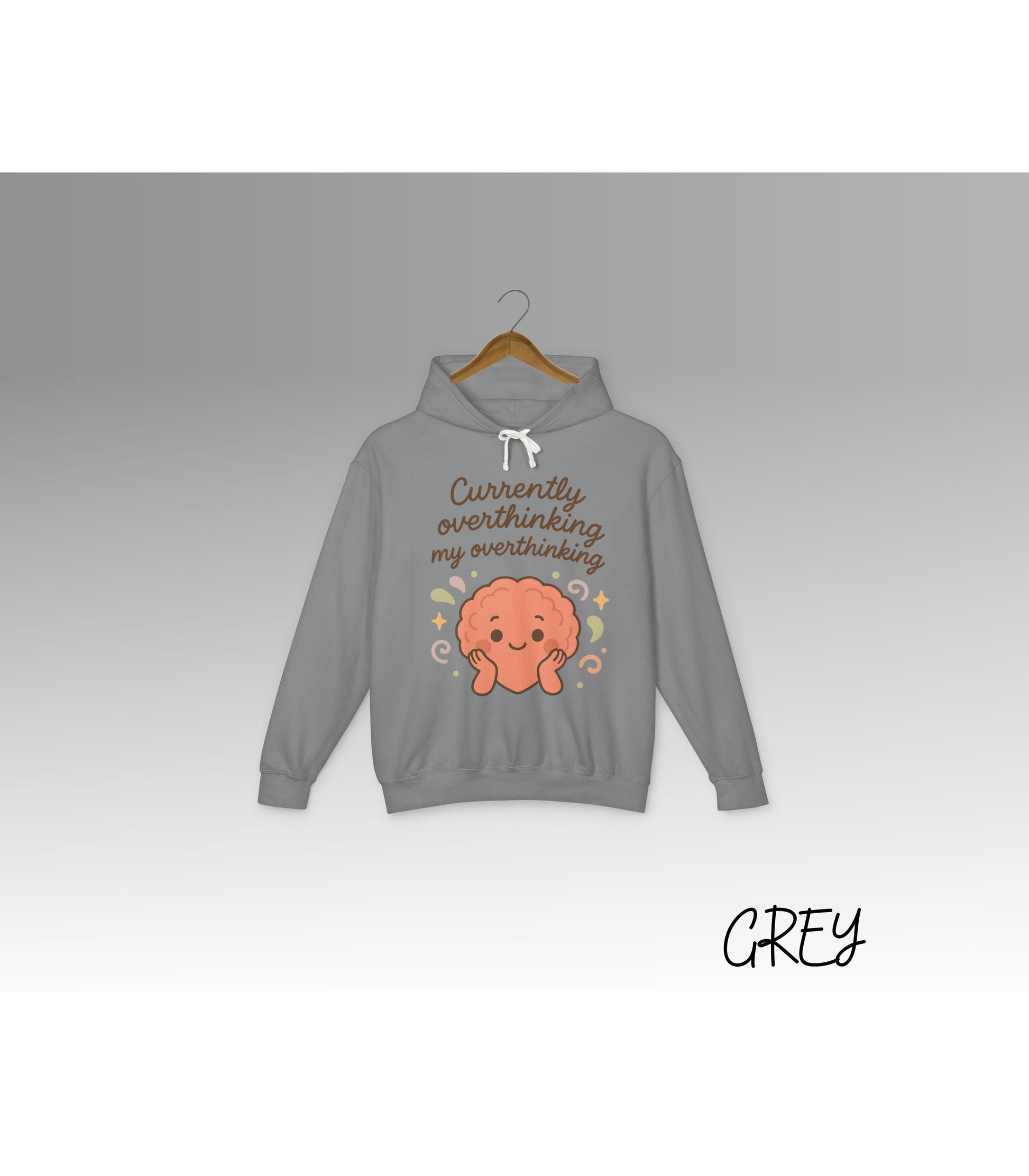 Cute Overthinking Sweatshirt with Rolled Shoulders