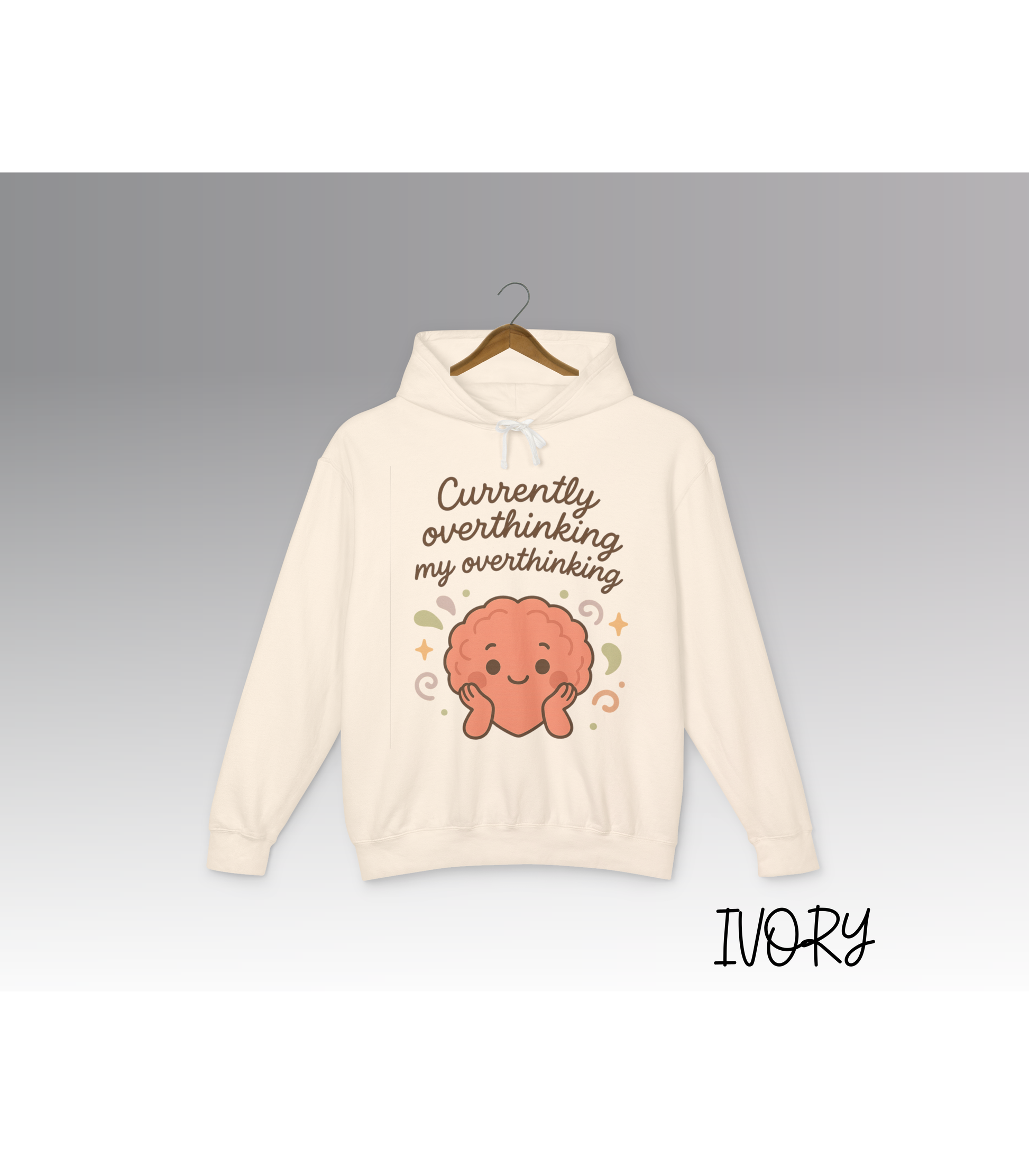 Cute Overthinking Sweatshirt with Rolled Shoulders