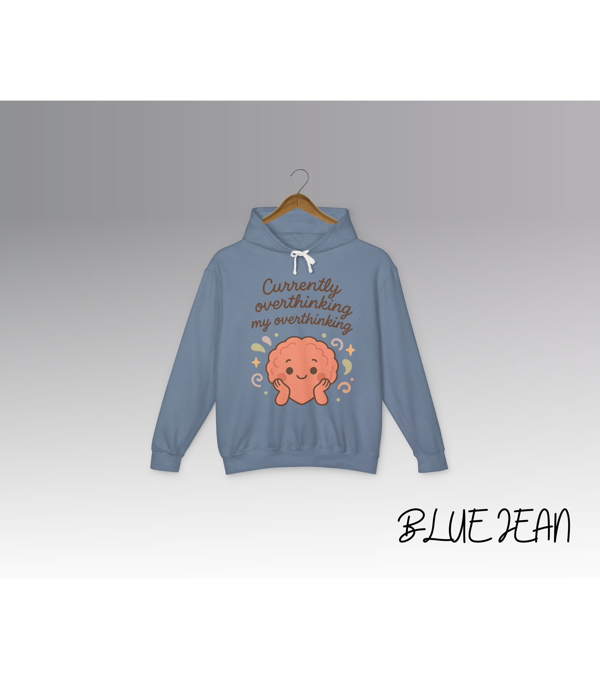 Cute Overthinking Sweatshirt with Rolled Shoulders