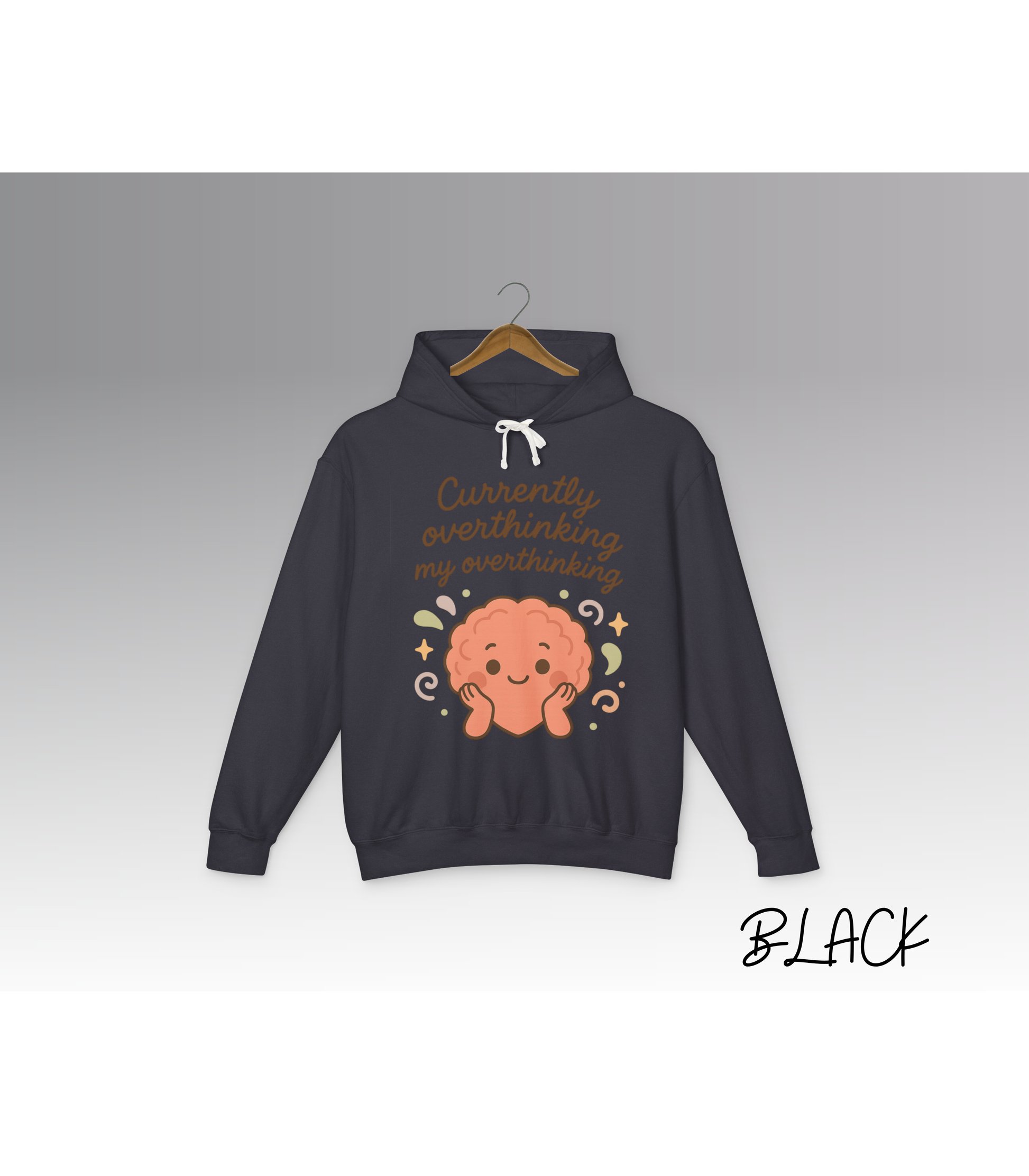 Cute Overthinking Sweatshirt with Rolled Shoulders