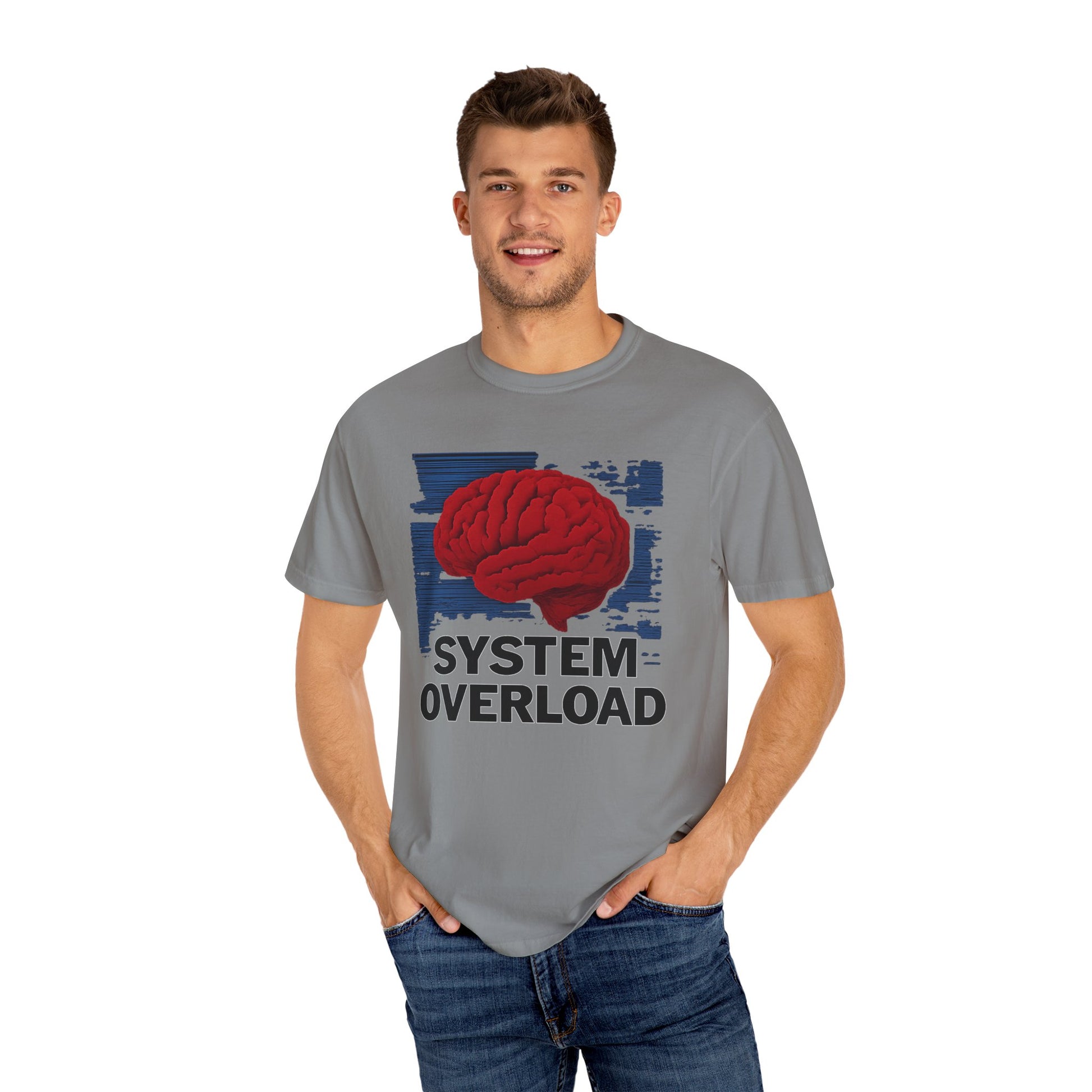 Brain Overload T-Shirt | Graphic Tee for Stress Relief, Casual Wear, Gifts for Mental Health Awareness, Unique Design