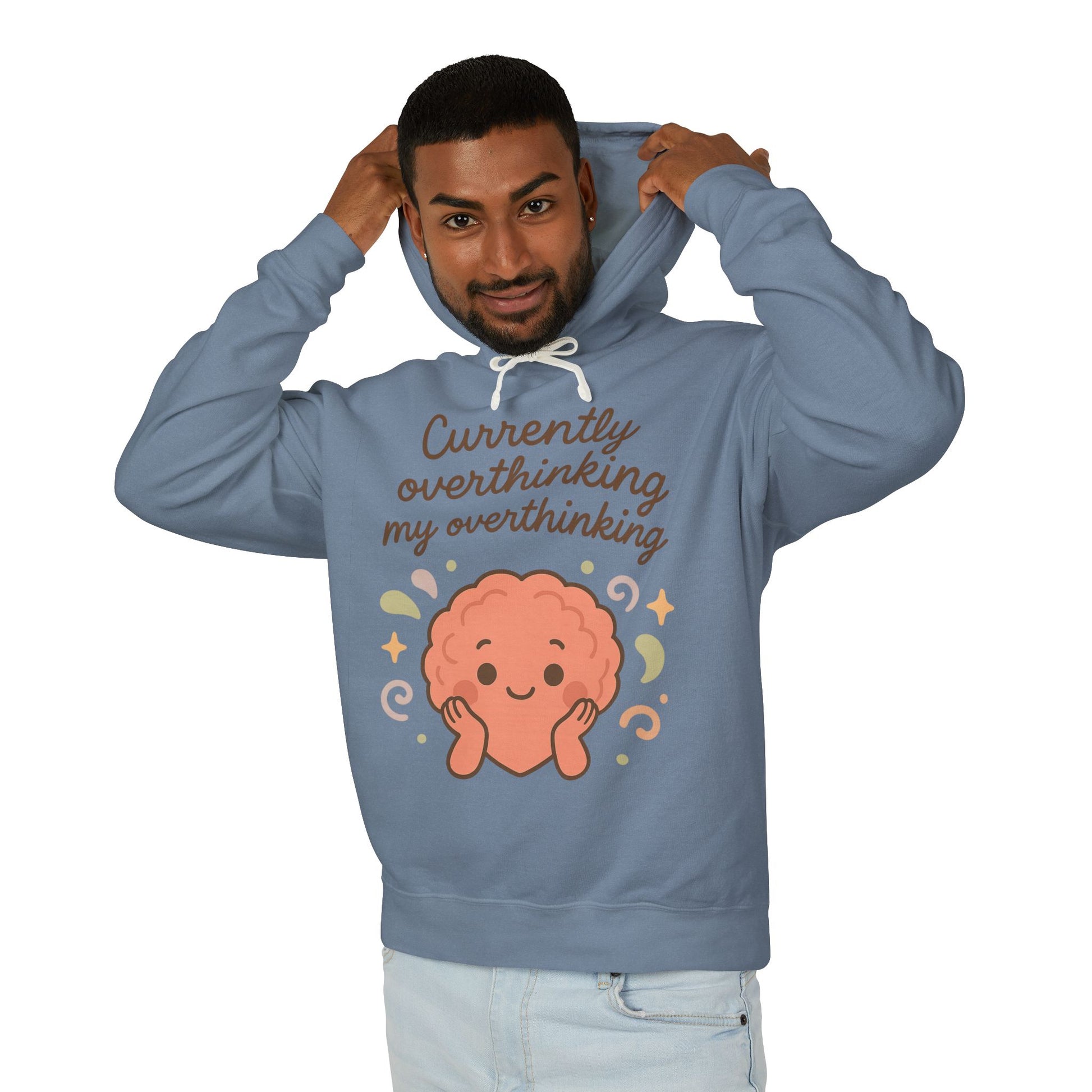 Cute Overthinking Sweatshirt with Rolled Shoulders