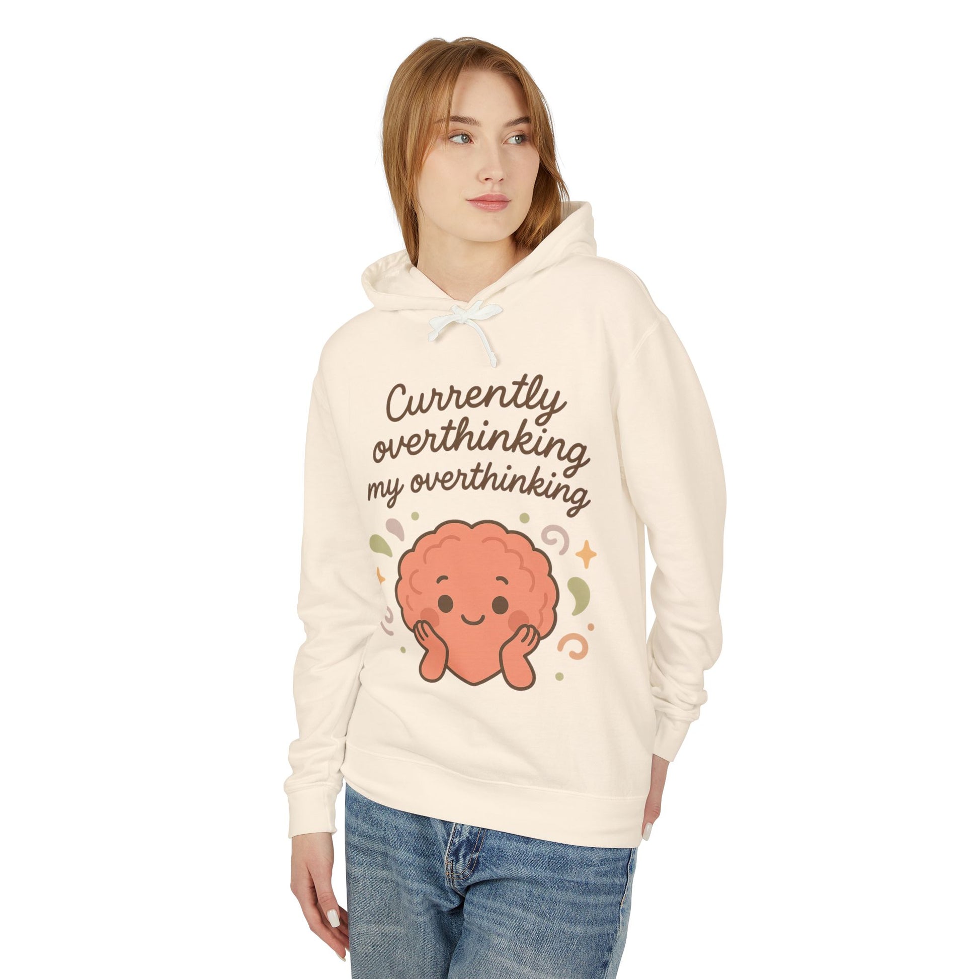 Cute Overthinking Sweatshirt with Rolled Shoulders